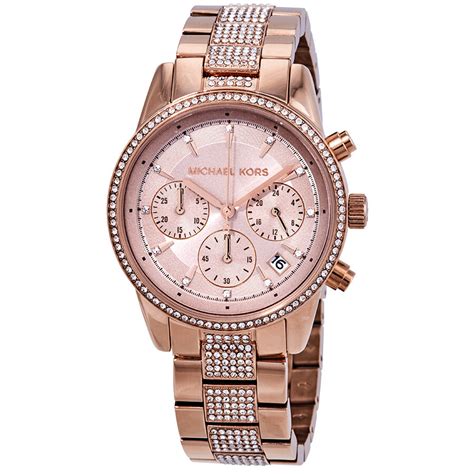 michael kors crystal watch silver|michael kors ritz chronograph.